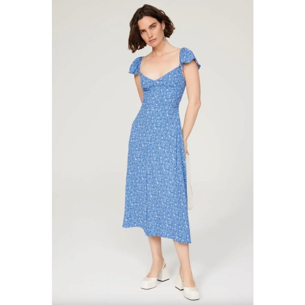 Reformation Blue Floral Midi Dress